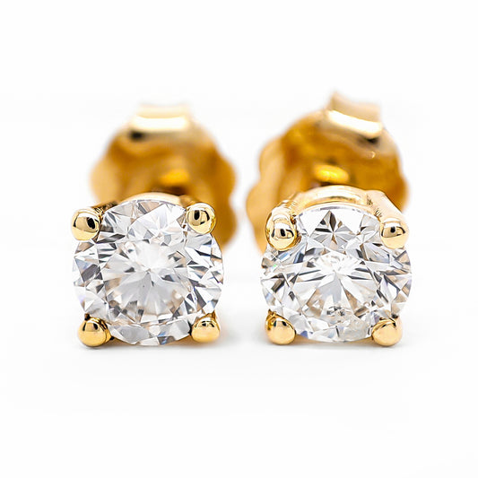 Round Brilliant Diamond Stud Earrings (0.5Ct TW)