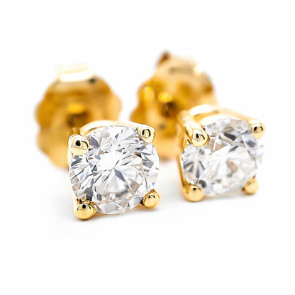 Round Brilliant Diamond Stud Earrings (0.5Ct TW)