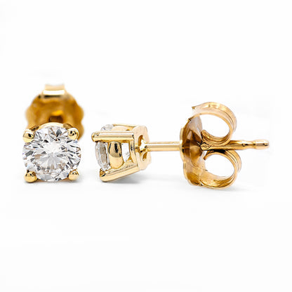Round Brilliant Diamond Stud Earrings (0.5Ct TW)